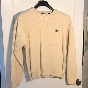 EUC Timberland Men's Beige 100%cotton Crewneck Fisherman Sweater Large